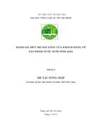 Đánh giá mức độ hài lòng của khách hàng về sản phẩm nước suối vĩnh hảo