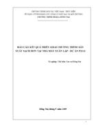 Báo cáo kết quả triển khai chương trình sản xuất sạch hơn tại nhà máy xuân lập dự án p211