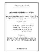 Nghiên cứu sự tích tụ cặn trên màng lọc nano và các biện pháp làm sạch
