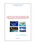 Hiệu ứng nhà kính ảnh hưởng của hiệu ứng nhà kính đến sự biến đổi khí hậu và sự nóng lên toàn cầu