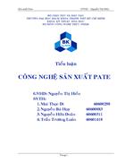 Công nghệ sản xuất pate kèm file ppt báo cáo