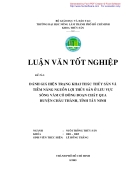 Đánh giá hiện trạng khai thác thủy sản và tiền năng ngồn lợi thủy ẩn ở lưu vực sông Vàm Cỏ Đông đoạn chảy qua huyện Châu Thành Tỉnh Tây Ninh