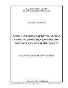 Nghiên cứu biện pháp kỹ thuật nhân giống hoa đồng tiền bằng phương pháp nuôi cấy mô tại tỉnh Thái Nguyên