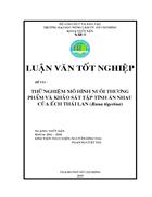 Thử nghiệm mô hình nuôi ếch thương phẩm và khảo sát tập tính ăn nhau của ếch Thái Lan Ranna tigerina tigrina