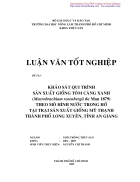 Khảo sát qui trình sản xuất giống tôm càng xanh Macrobrachium rosenbergii theo mô hình nước trong hở tại trại sản xuất giống Mỹ Thạnh Thành phố Long Xuyên tỉnh An Giang