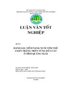 Danh gia tiem nang nuoi tom the chan trang tren vung dat cat o tinh Quang Ngai