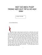 Một số biện pháp trong việc duy trì sỉ số học sinh