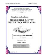 Phương pháp dạy tốt một tiết đọc tiếng anh 8