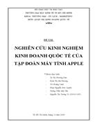 Nghiên cứu kinh nghiệm kinh doanh quốc tế của tập đoàn apple