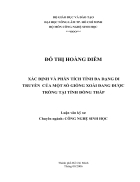 Xác định và phân tích tính đa dạng di truyền của một số dòng và giống xoài đang đƣợc trồng tại tỉnh Đồng Tháp