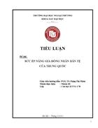 Sức ép nâng giá đồng nhân dân tệ của trung quốc