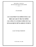 Các giải pháp nâng cao hiệu quả quản trị tài chính