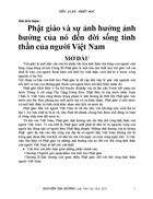 Phật giáo và sự ảnh hưởng ảnh hưởng của nó đến đời sống tinh thần của người Việt Nam