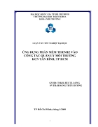 Ứng dụng phần mềm TISEMIZ trong công tác quản lý môi trường KCN Tân Bình