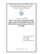 Quản lí chất thải rắn sinh hoạt cho thành phố mỹ tho tỉnh tiền giang bằng công cụ tin học