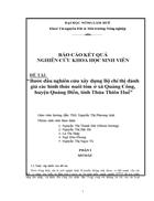Bước đầu nghiên cứu xây dựng Bộ chỉ thị đánh giá các hình thức nuôi tôm ở xã Quảng Công huyện Quảng Điền tỉnh Thừa Thiên Huế