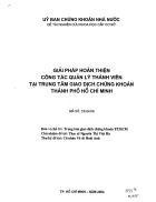 Giải pháp hoàn thiện công tác quản lý thành viên tại trung tâm giao dịch chứng khoán thành phố Hồ Chí Minh