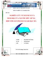 Nghiên cứu về hành vi và thái độ của người tiêu dùng đối với sản phẩm clear bạc hà