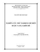 Nghiên cứu thử nghiệm chế biến rượu vang Sabôchê