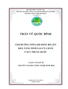 Ảnh hưởng nồng độ phân bò lên khả năng sinh gas của hầm ủ kt1 trung quốc