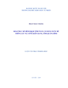 Khai thác mô hình IQQM tính toán cân bằng nước hệ thống lưu vực sông kiến giang tỉnh quảng bình