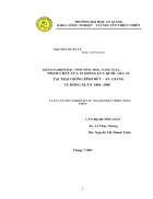 Khảo nghiệm đặc tính nông học năng suất phẩm chất cưú 15 giống lúa quốc gia a2 tại trại giống bình đức a n gia ng vụ đông xuân 2004 2005