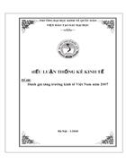 Tiểu luận môn thống kê kinh tế hệ cao học ĐHKTQD Đánh giá tăng trưởng kinh tế việt nam năm 2007