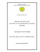 Hiệu quả sử dụng vốn tại công ty xuất nhập khẩu an giang angimex