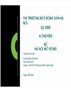 Thị trường bất động sản hà nội và chuyên đề hà nội mở rộng