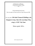 Mô hình Temasek Holdings của Singapore trong thực tiễn xây dựng Tổng công ty SCIC Việt Nam