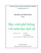 Học sinh phổ thông với môn học lịch sử