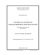 Văn hóa người tày tại huyện định hóa tỉnh thái nguyên