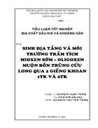 Sinh địa tầng và môi trường trầm tích mioxen sớm oligoxen muộn bồn trũng cửu long qua 2 giếng khoan 1tk và 2tk