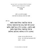 Môi trường trầm tích tầng miocene hạ mỏ tê giác bồn trũng cửu long liên hệ môi trường trầm tích đồng bằng sông cửu long