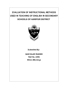 Evaluation of instructional methods used in teaching of english