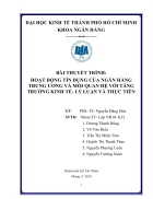 Hoạt động tín dụng của ngân hàng trung ương và mối quan hệ với tăng trưởng kinh tế lý luận và thực tiễn