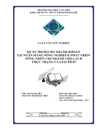 Quản trị rủi ro thanh khoản tại ngân hàng nông nghiệp phát triển nông thôn chi nhánh chợ lách thực trạng và giải pháp