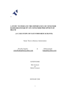 Astudy to indicate the importance of consumer based brand equity on consumer perception of brand a case study of fast food restaurants