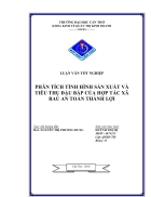 Phân tích tình hình sản xuất và tiêu thụ đậu bắp của hợp tác xã rau an toàn Thành Lợi