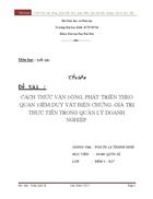 Cách thức vận động phát triển theo quan điểm duy vật biện chứng Giá trị thực tiễn trong quản lý doanh nghiệp