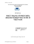 Thực trạng cổ phần hóa doanh nghiệp nhà nước ở việt nam