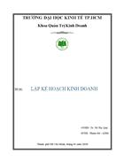 Lập kế hoạch kinh doanh cho Công ty TNHH SX CB NÔNG GIA