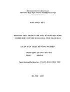 Đánh giá thực trạng và đề xuất sử dụng đất nông nghiệp hợp lý huyện Hoằng Hoá tỉnh Thanh Hoá