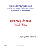 Công nghệ sản xuất malt và bia giới thiệu chi tiết về malt và quy trình sản xuất bia