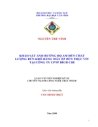 Khảo sát ảnh hưởng độ ẩm đến chất lượng bún khô bằng máy ép đùn trục vít tại công ty cptp bích chi