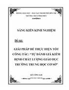 Giải pháp để thực hiện tốt công tác tự đánh giá kiểm định chất lượng giáo dục trường trung học cơ sở