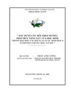 Xây dựng câu hỏi theo hướng phát huy năng lực của học sinh trong dạy học các bài 12 13 14 16 sinh học 6 ở trường trung học cơ sở