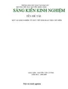 Một vài kinh nghiệm tổ chức tiết sinh hoạt theo chủ điểm