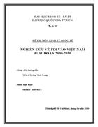 Nghiên cứu về fdi vào việt nam giai đoạn 2000 2010