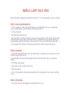 Mẫu lập một dựa án đầu tư